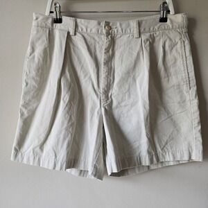 Polo Ralph Lauren Tyler Short Mens 36 Khaki Tan Pleated Cotton Chino 6in Inseam